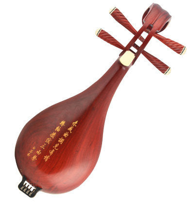 プロで上質な中国彫刻紅檀製柳琴楽器ケース付販売