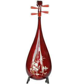 プロなシェル彫刻の紅檀製琵琶楽器中国リュートアクセサリー付販売